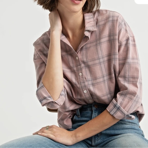 LUCKY BRAND SOFT PINK PLAID CORDUROY FLANNEL LS BUTTON FRONT SHIRT SIZE XS NWT - Picture 1 of 10